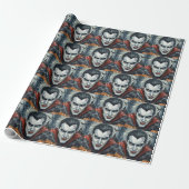 Halloween, dorstige vampier, eng spooky, horror cadeaupapier (Uitgerold)