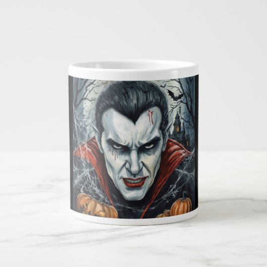 Halloween, Dorstige Vampier , Pompoenveld  Grote Koffiekop (Voorkant)