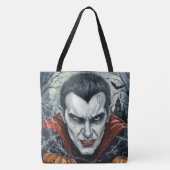 Halloween, Dorstige Vampier, Pompoenveld  Tote Bag (Voorkant)