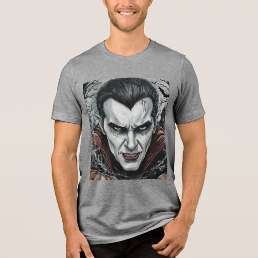 Halloween, Dorstige Vampier, Pompoenveld  Tri-Blend Shirt (Voorkant)