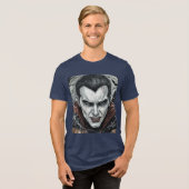 Halloween, Dorstige Vampier, Pompoenveld  Tri-Blend Shirt (Voorkant volledig)