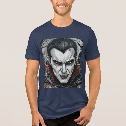 Halloween, Dorstige Vampier, Pompoenveld  Tri-Blend Shirt (Voorkant)