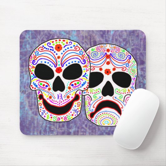 Halloween DOTD Comedy-tragedie schedels Muismat (Met muis)