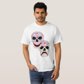 Halloween DOTD Comedy-tragedie schedels T-shirt (Voorkant volledig)