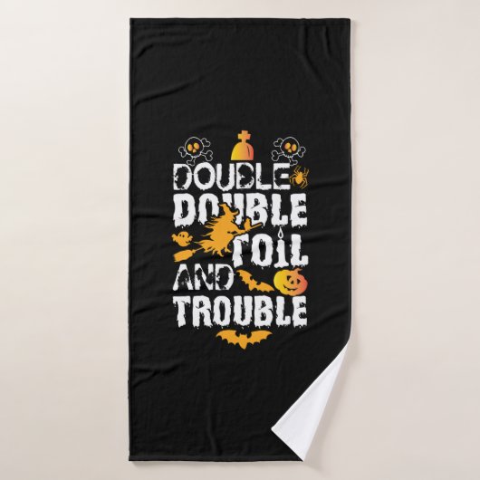 Halloween Double Double Olie En Problemen Verjaard Badhanddoek (Badhanddoek)