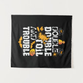 Halloween Double Double Olie En Problemen Verjaard Wandkleed (Voorkant (horizontaal))