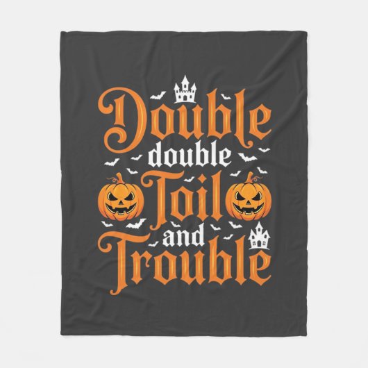 Halloween Double Double Toil and Trouble_1 Fleece Deken (Voorkant)