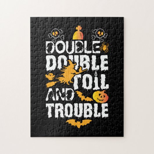 Halloween Double Oil And Trouble Birthday Legpuzzel (Verticaal)