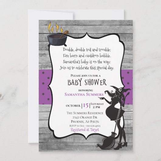 Halloween Double Witch Baby shower Kaart (Voorkant)