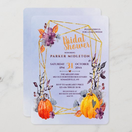 Halloween Douche Uitnodiging (Voorkant / Achterkant)