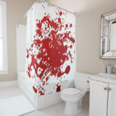 Halloween douchegordijn bloed geeft rood wit (In situ)