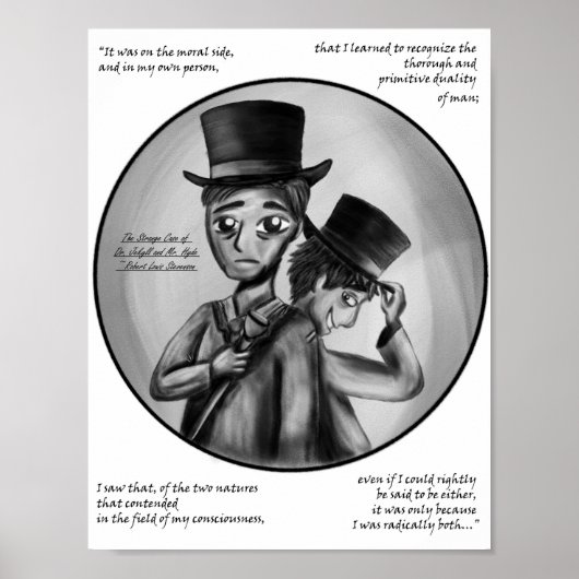 Halloween Dr. Jekyll and Mr. Hyde Gothic Art Print (Voorkant)