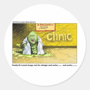 Halloween: Dr. Leech Heeft Geen Klanten Grappige C Ronde Sticker