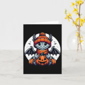 Halloween Draak Pompoen  Kaart (Gele Bloem)