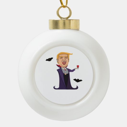 Halloween Dracula Grappig Keramische Bal Ornament (Voorkant)