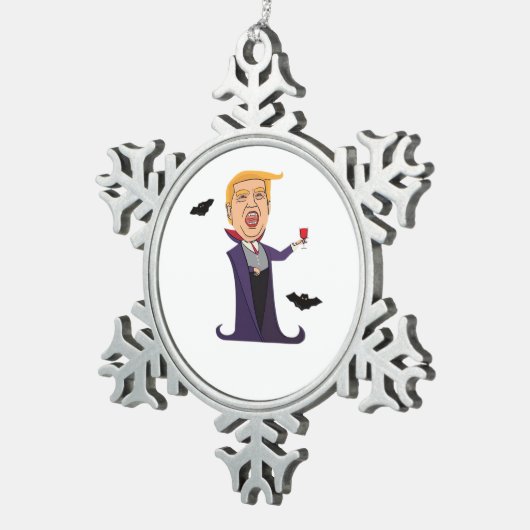 Halloween Dracula Grappig Tin Sneeuwvlok Ornament (Rechts)