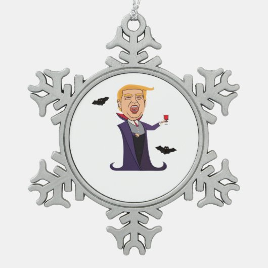 Halloween Dracula Grappig Tin Sneeuwvlok Ornament (Voorkant)