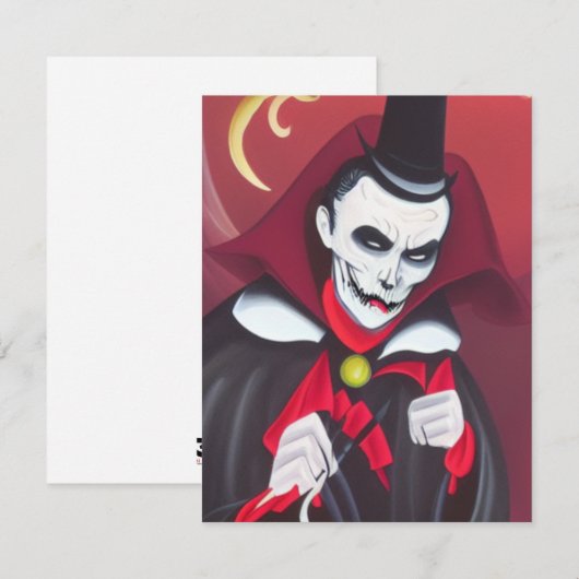 Halloween Dracula Notitiekaartje (Voorkant / Achterkant)