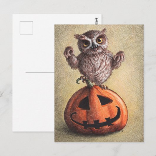 Halloween Dracula Owl Briefkaart (Voorkant / Achterkant)