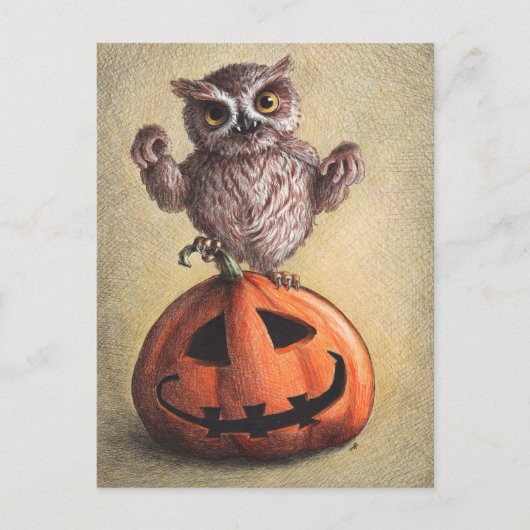 Halloween Dracula Owl Briefkaart (Voorkant)