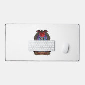 Halloween Dracula Rode Maan Vleermuizen Schedel_1 Bureaumat (Keyboard & Muis)