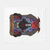 Halloween Dracula Rode Maan Vleermuizen Schedel_1 Fleece Deken (Voorkant (Horizontaal))