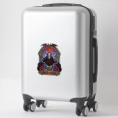 Halloween Dracula Rode Maan Vleermuizen Schedel_1 Sticker (Koffer)