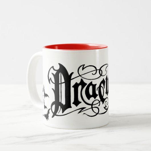 Halloween Dracula Tweekleurige Koffiemok (Voorkant links)
