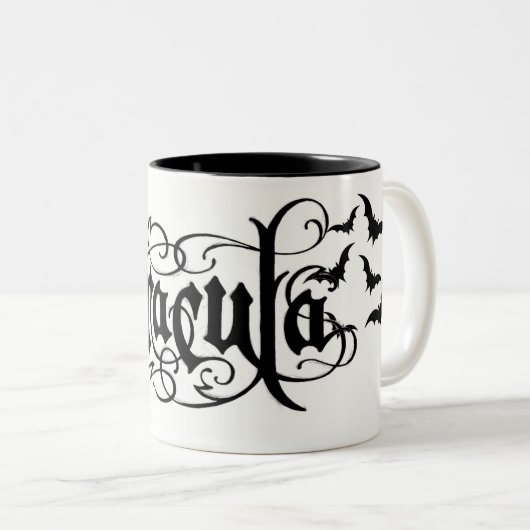 Halloween Dracula Tweekleurige Koffiemok (Voorkant rechts)