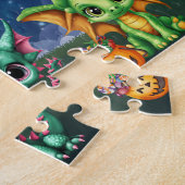 Halloween Dragon Aangepaste Kindernaam Puzzel Legpuzzel (Zijkant)
