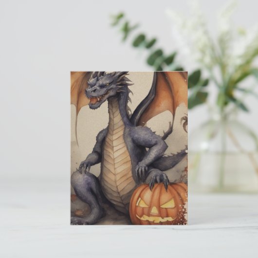 Halloween Dragon Briefkaart (Staand voorkant)
