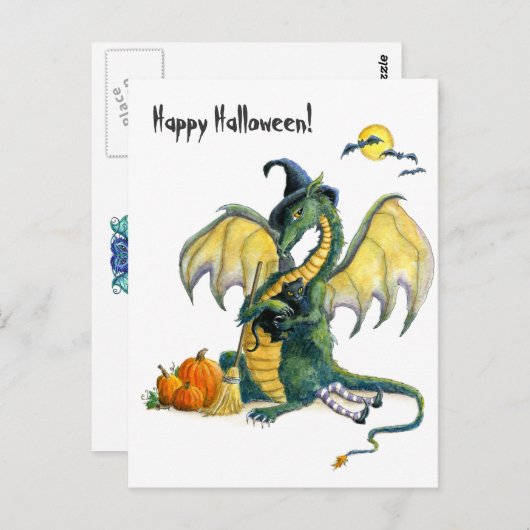 Halloween Dragon briefkaart (Voorkant / Achterkant)