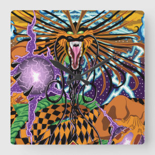 Halloween Dragon Clock Vierkante Klok