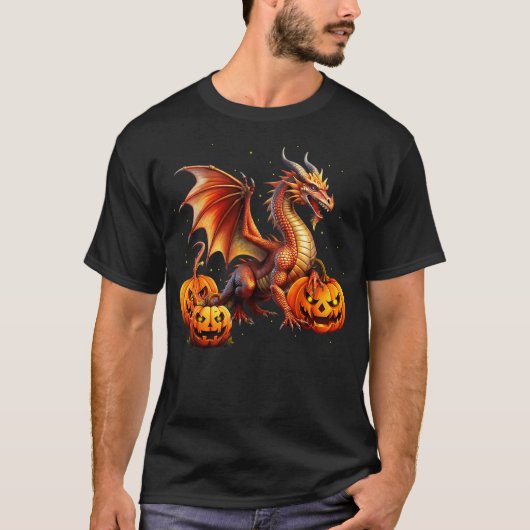 Halloween Dragon Jack O Lantern Autumn Kids Boys G T-shirt (Voorkant)