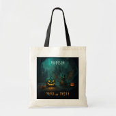 Halloween Dragon met Scary Pumpkins Naam Budget Tote Bag (Voorkant)