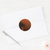 Halloween Dragon op Sinaasappel Ronde Sticker (Envelop)