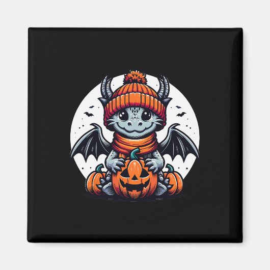 Halloween Dragon Pumpkin Magneet (Voorkant)