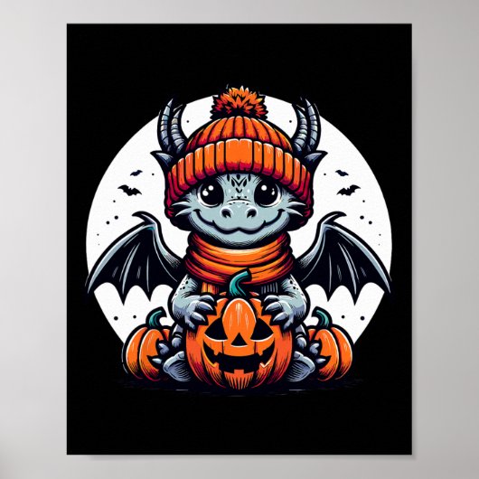 Halloween Dragon Pumpkin Poster (Voorkant)