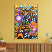 Halloween Dragon Stretched Canvas Kunstdruk (Insitu (Woonkamer))