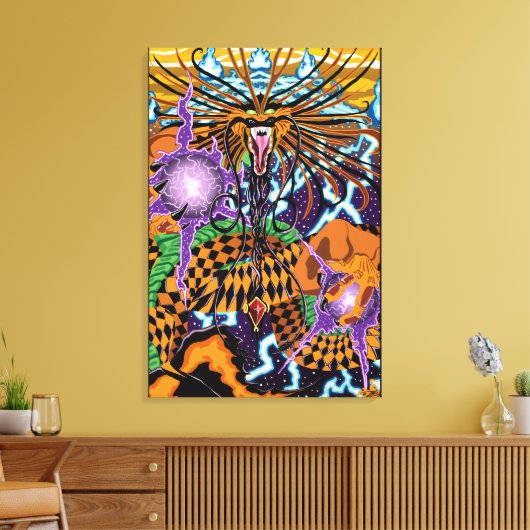 Halloween Dragon Stretched Canvas Kunstdruk (Insitu (Woonkamer))