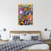 Halloween Dragon Stretched Canvas Kunstdruk Afdruk (Insitu (Slaapkamer))
