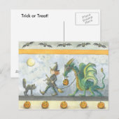 Halloween Dragon van de kleine getuige (briefkaart Briefkaart (Voorkant / Achterkant)