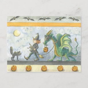 Halloween Dragon van de kleine getuige (briefkaart Briefkaart