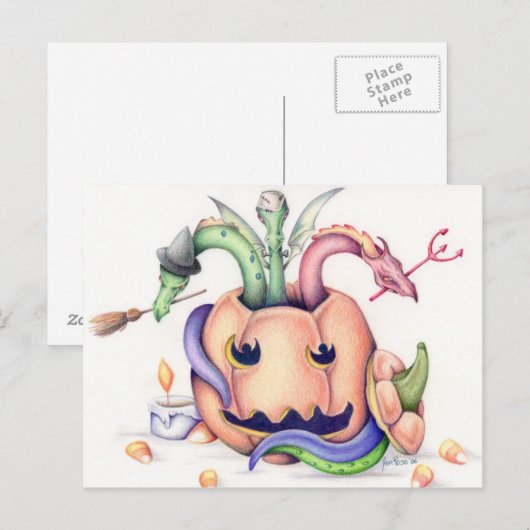 Halloween Dragons Post Kaart (Voorkant / Achterkant)