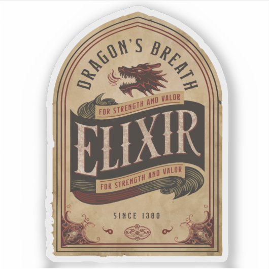 Halloween Draken Adem Elixir Magic Potion Sticker (Voorkant)
