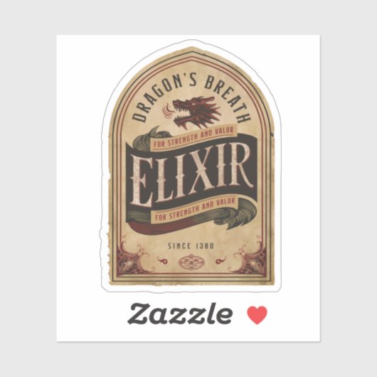 Halloween Drakenadem Elixir Magische Drank Sticker (Vel)