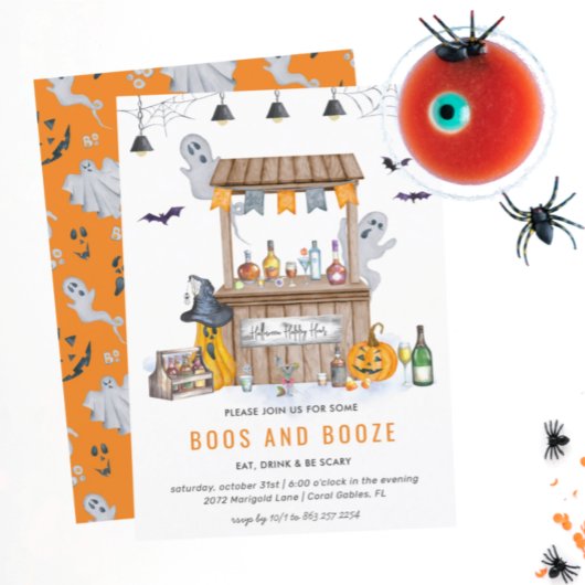 Halloween drank en boos | Cocktailparty Kaart