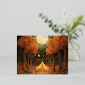 Halloween Dreamscape: Een avond vol grillig vuur Folie Feestdagen Briefkaart (Staand Voorkant)