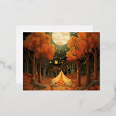 Halloween Dreamscape: Een avond vol grillig vuur Folie Feestdagen Briefkaart (Voorkant / Achterkant)