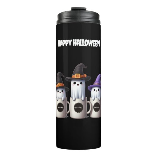 Halloween - Drie schattige boo-jee geest Thermosbeker (Voorkant)